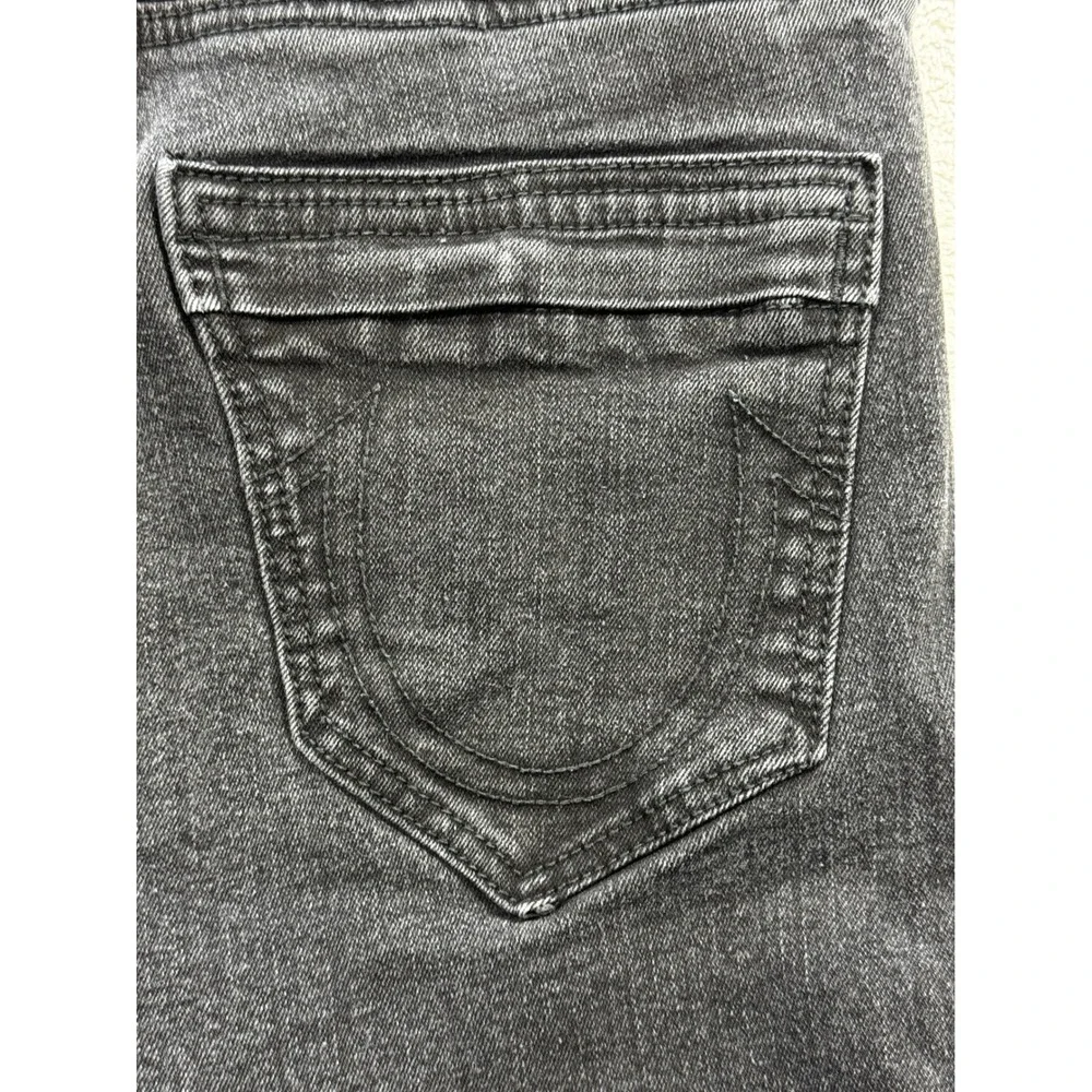 True Religion Mens Rocco Moto Relaxed Skinny Black Jeans 29 Meas: 30x31.5